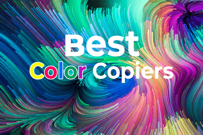 Best Color Copiers 2020 Graphic with Swirling Colors